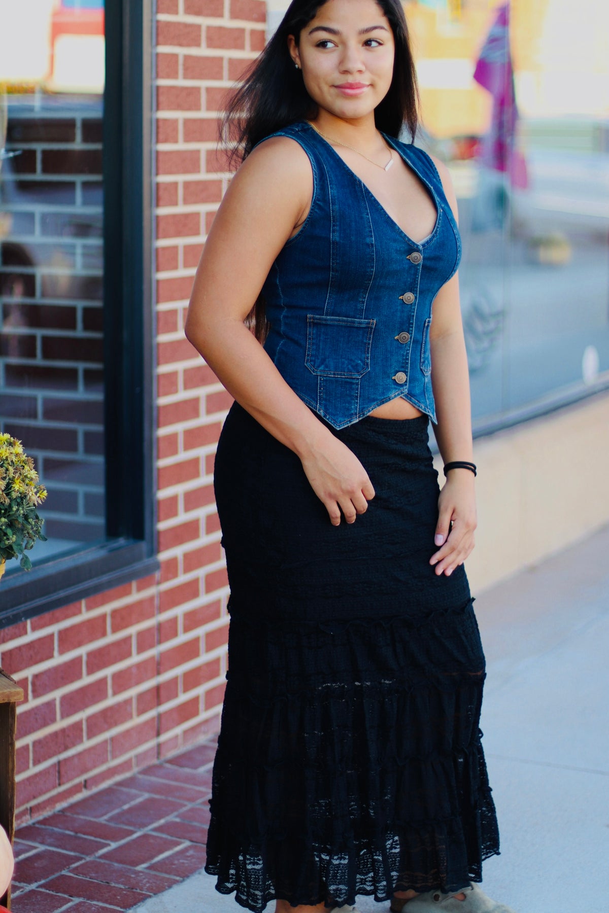 Melanie Mermaid Midi Skirt + Black