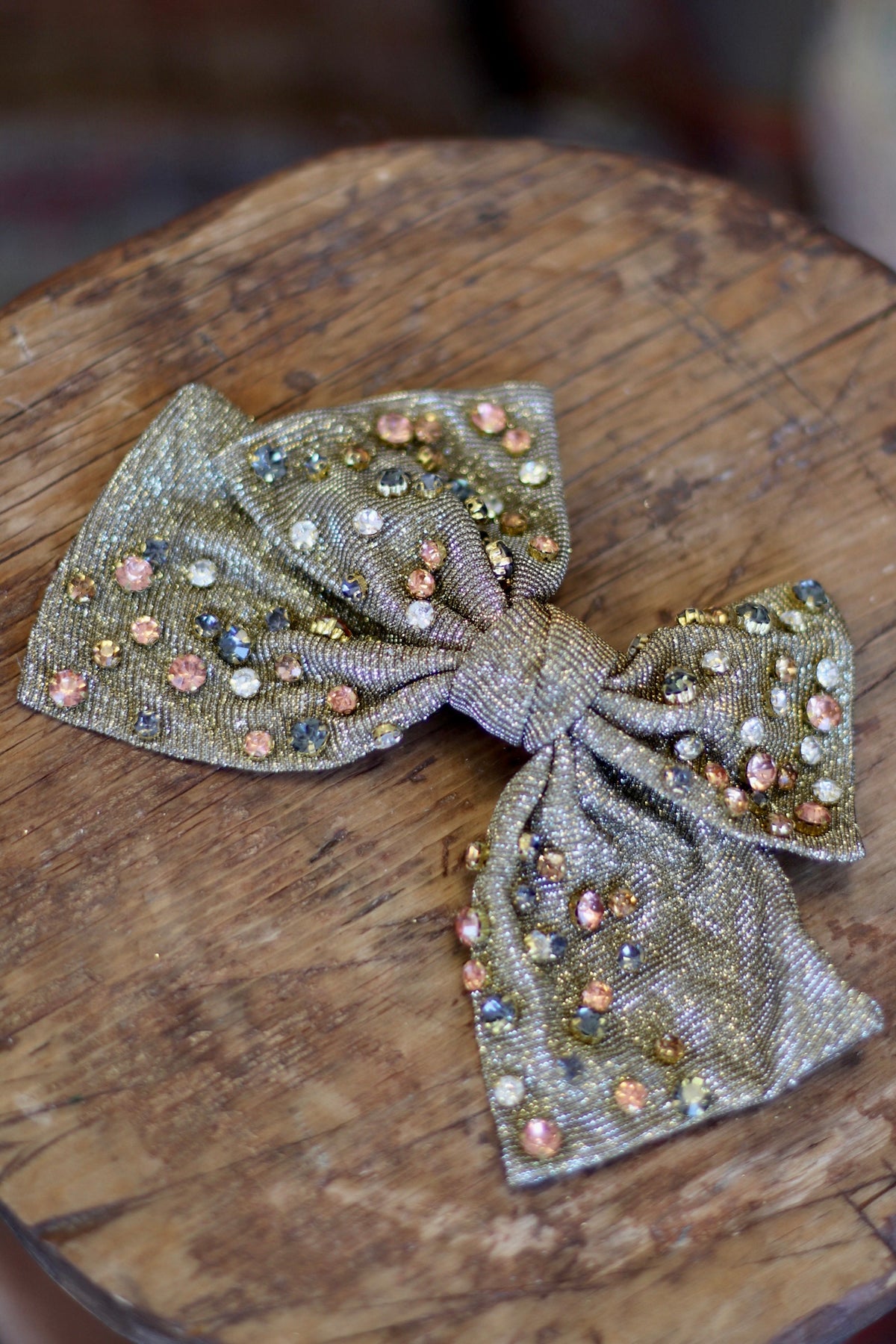Metallic Rhinestone Bow