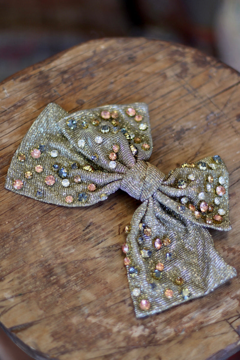 Metallic Rhinestone Bow