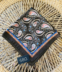 Brown Paisley Satin Square Scarf
