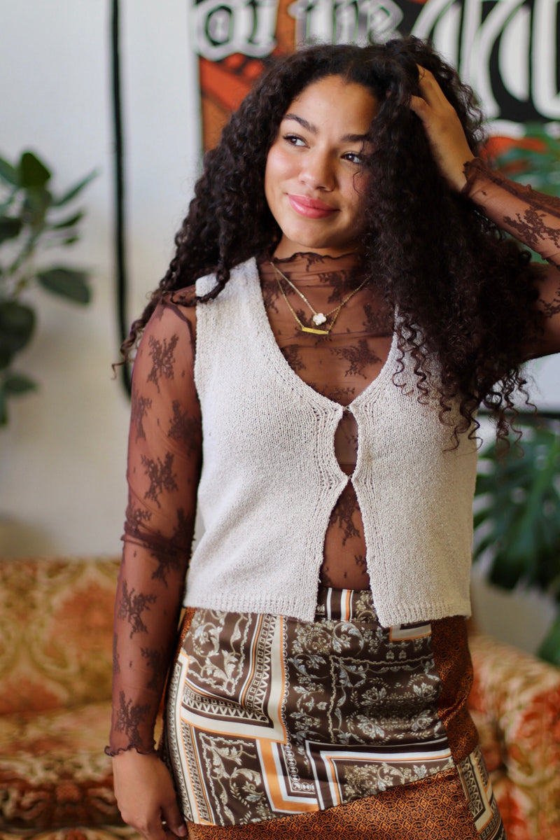 Tis Autumn Sweater Vest + Beige