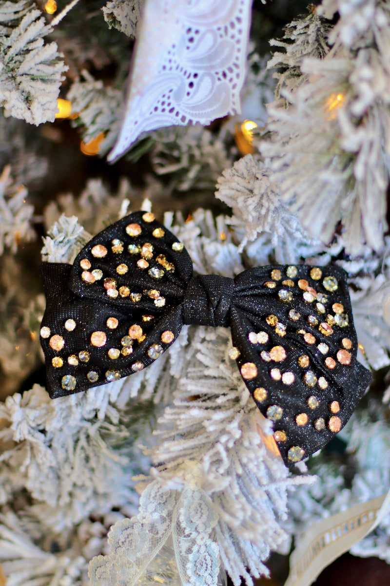 Metallic Rhinestone Bow