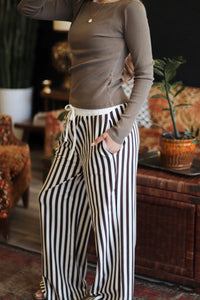 Stella Stripe Pants + Chocolate