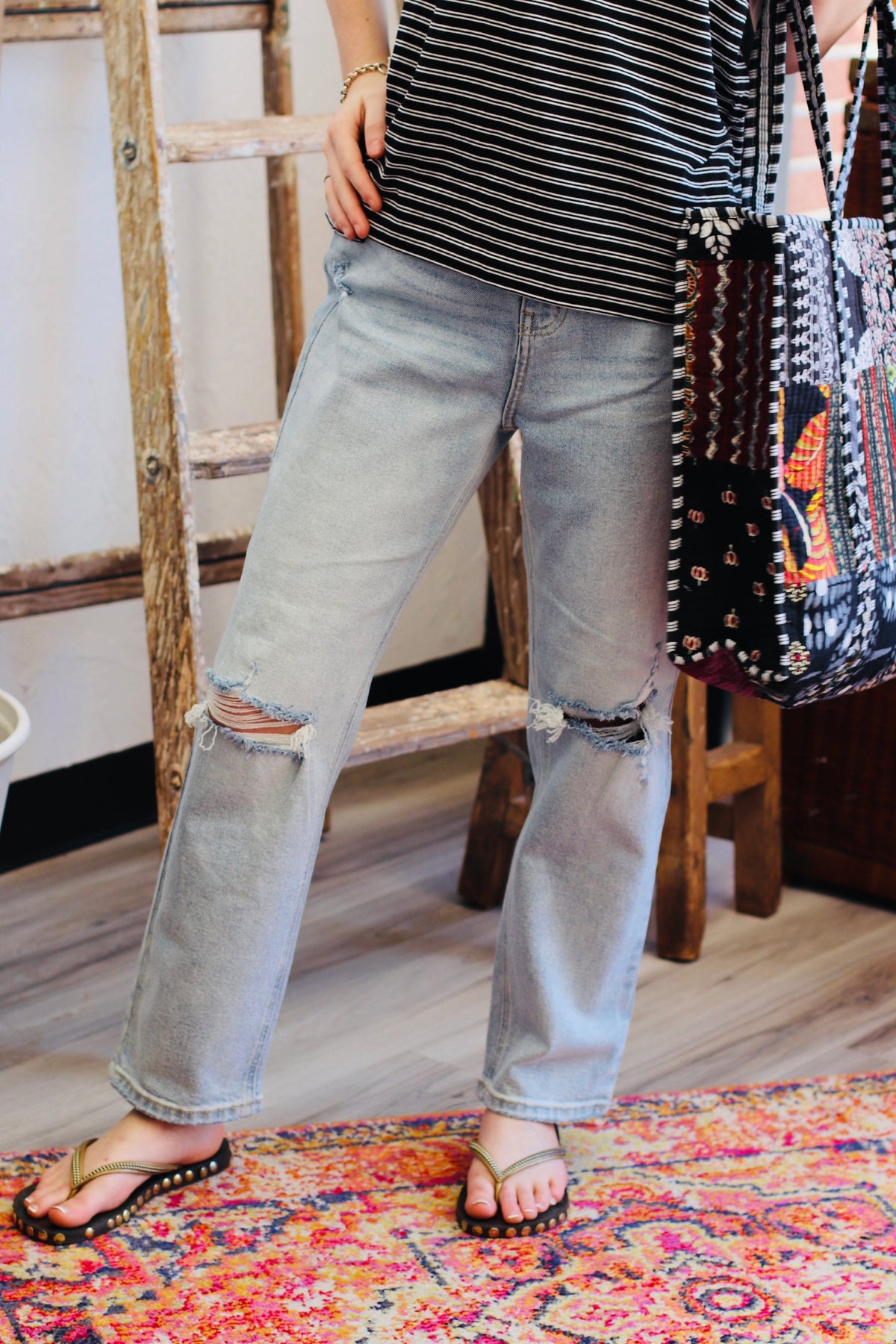 Distressed Light Wash Jeans