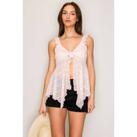 Ruffled Babydoll Flyaway Top Pink
