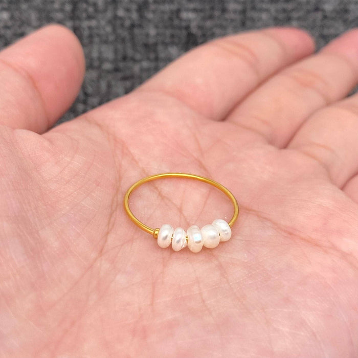 18K GP Pearl Stacker Ring