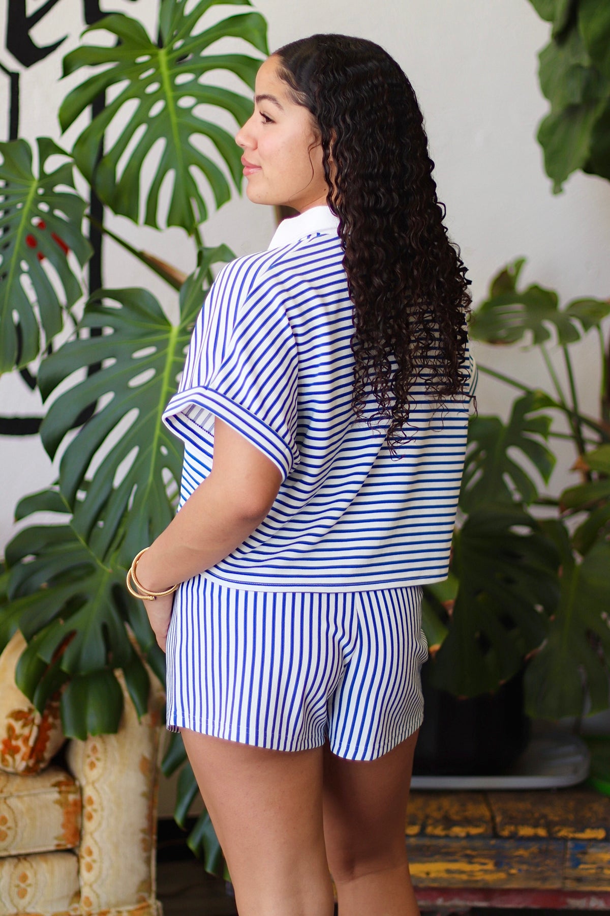 Conrad Striped Short Set + Blue