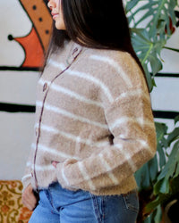 Cozy Striped Button Down Cardi