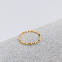 18K Gold Plated Dainty Rope Ring