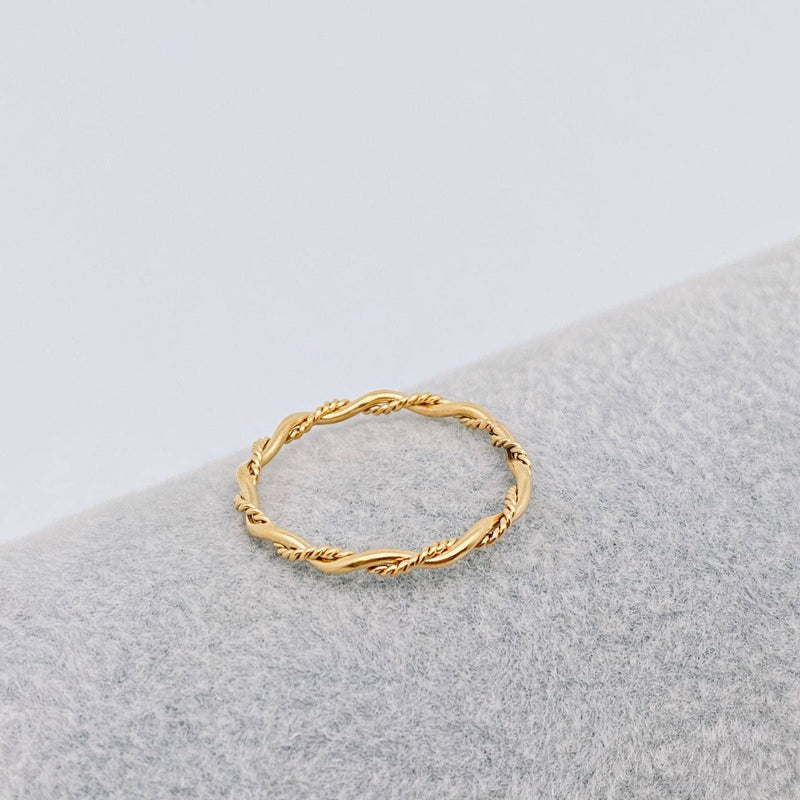 18K Gold Plated Dainty Rope Ring
