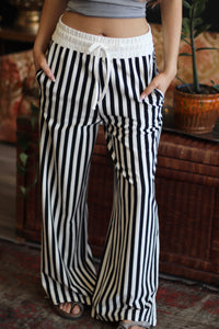 Stella Stripe Pants + Black