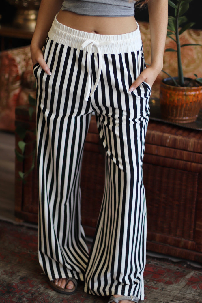 Stella Stripe Pants + Black