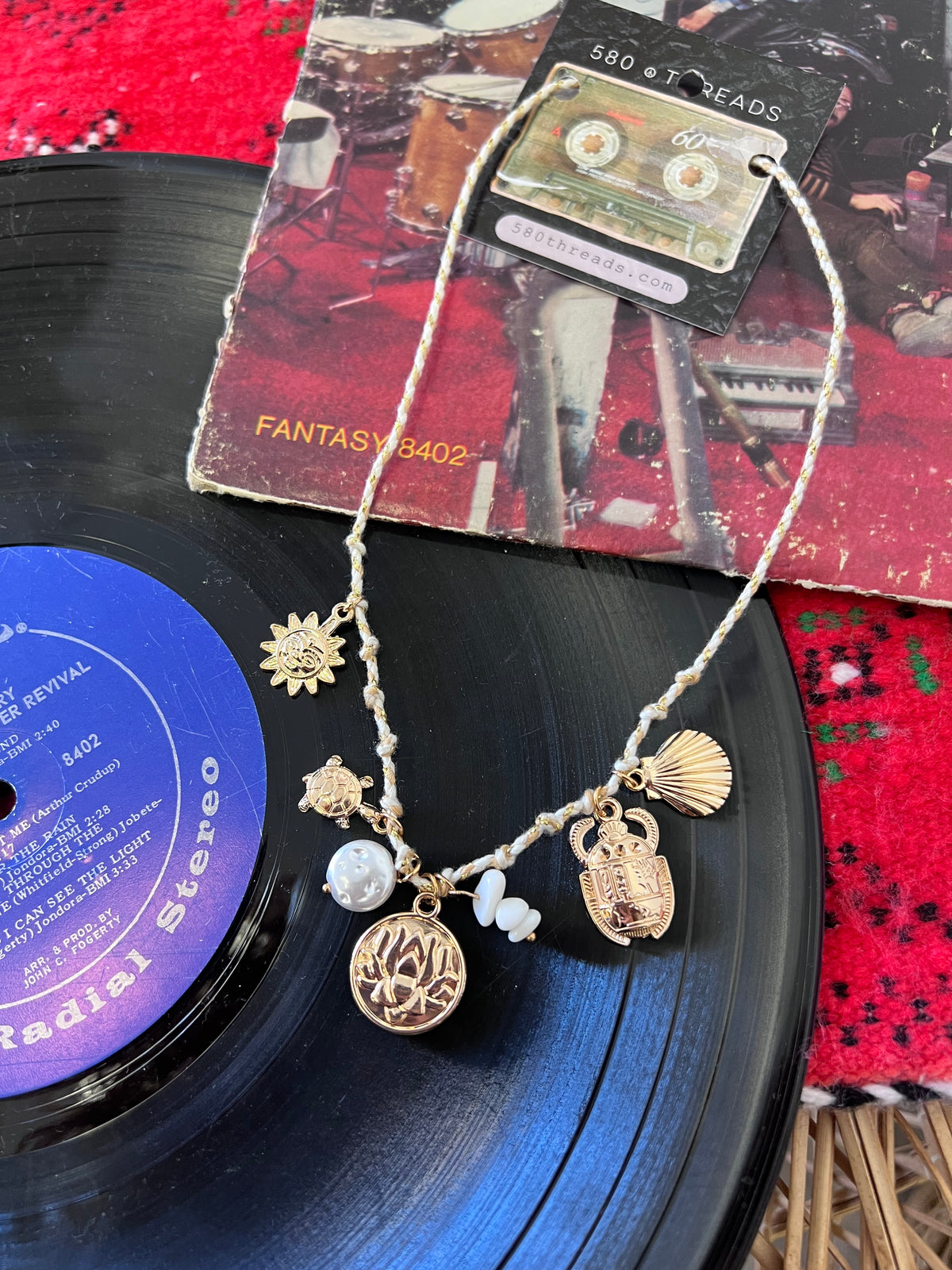 Summer Seashell 18K Gold Plated Corded Necklace