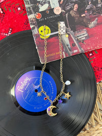 Star Moon Charm 18K GP Necklace