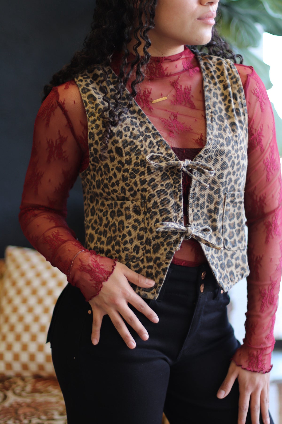 580 Lace Layer Top + Cabernet