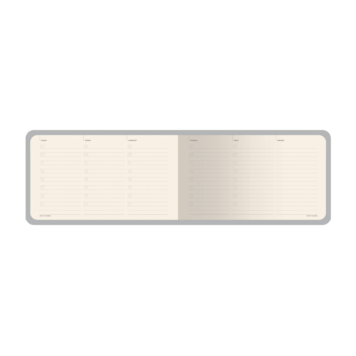 Horizontal Vegan Leather Weekly Planner Forest Mushrooms