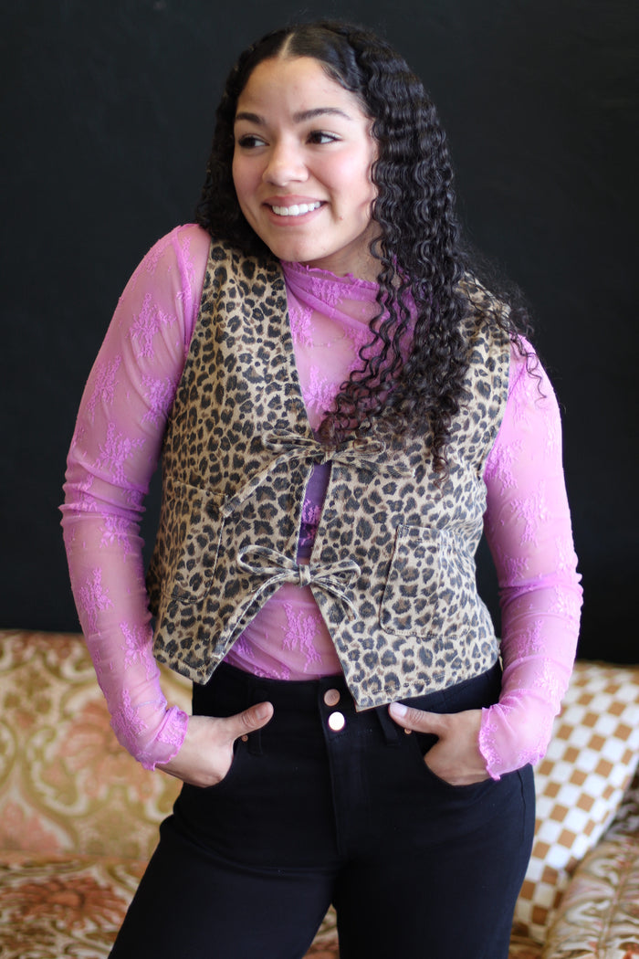 580 Lace Layer Top + Bright Mauve