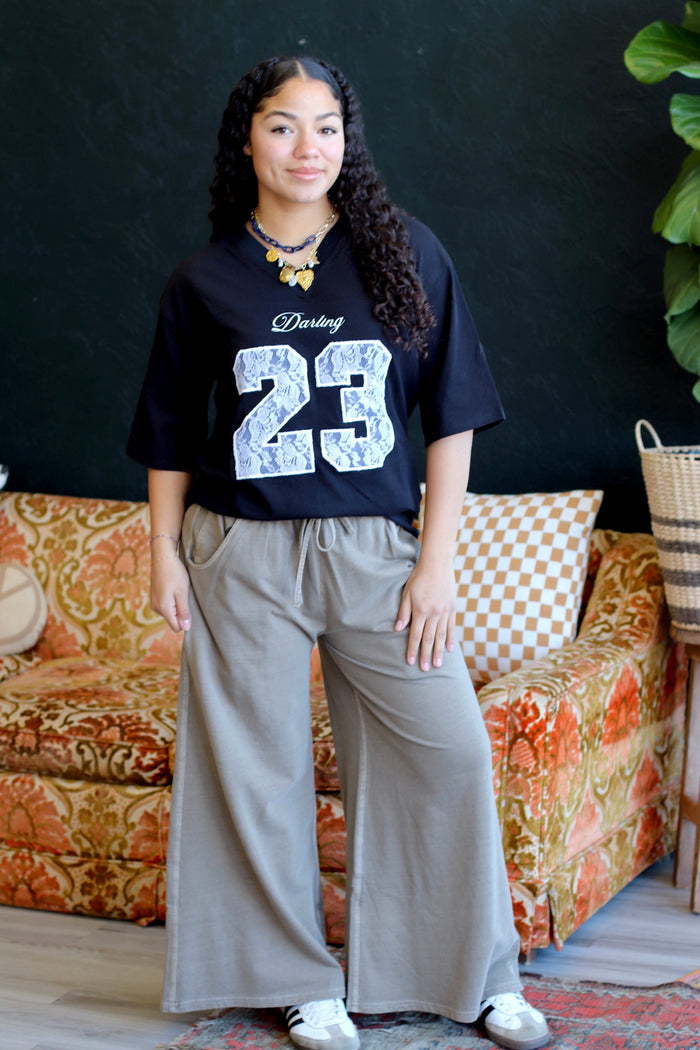 Mineral Wash Wide Leg Pants + Mocha