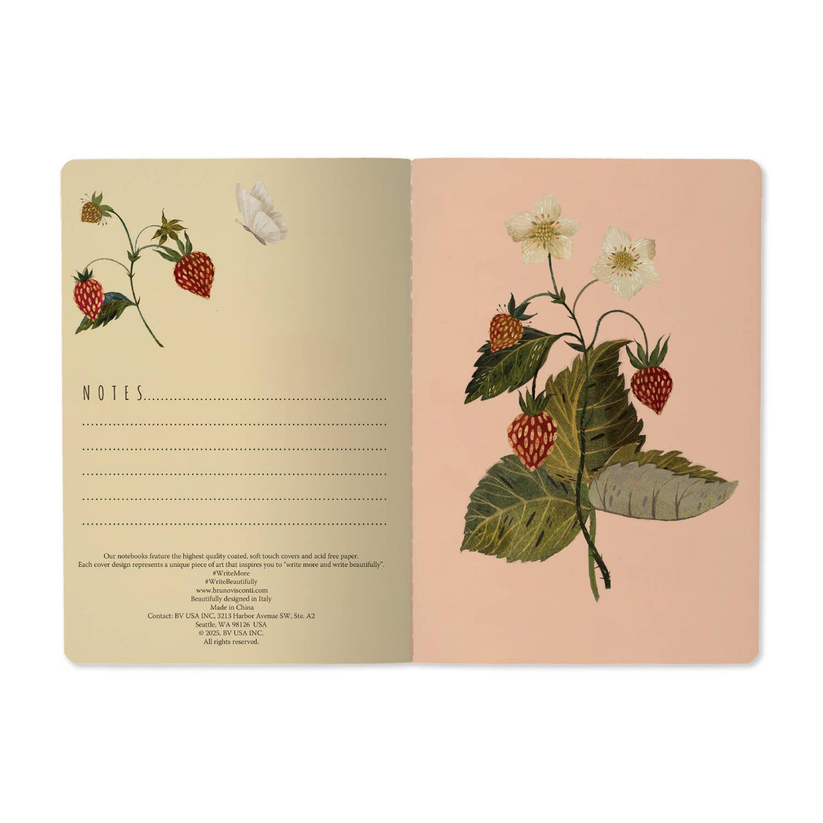 A5 Soft Cover Notebook Wild Strawberry