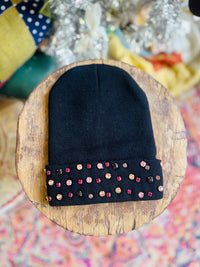 Black Jeweled Beanie + 3 styles