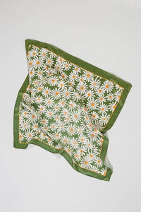 Daisy Bandana Scarf on Green