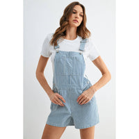 Gabby Striped Bib Short Overalls