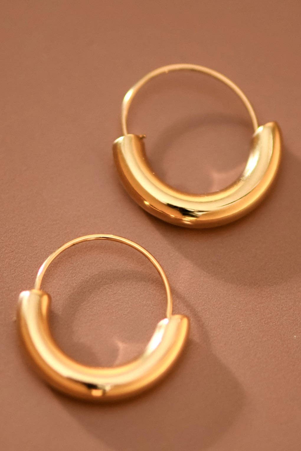 18K Gold Plated Waterproof Dainty Simple Hoop Earrings