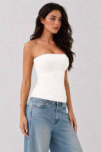 White Full Length Tube Top