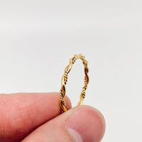 18K Gold Plated Dainty Rope Ring