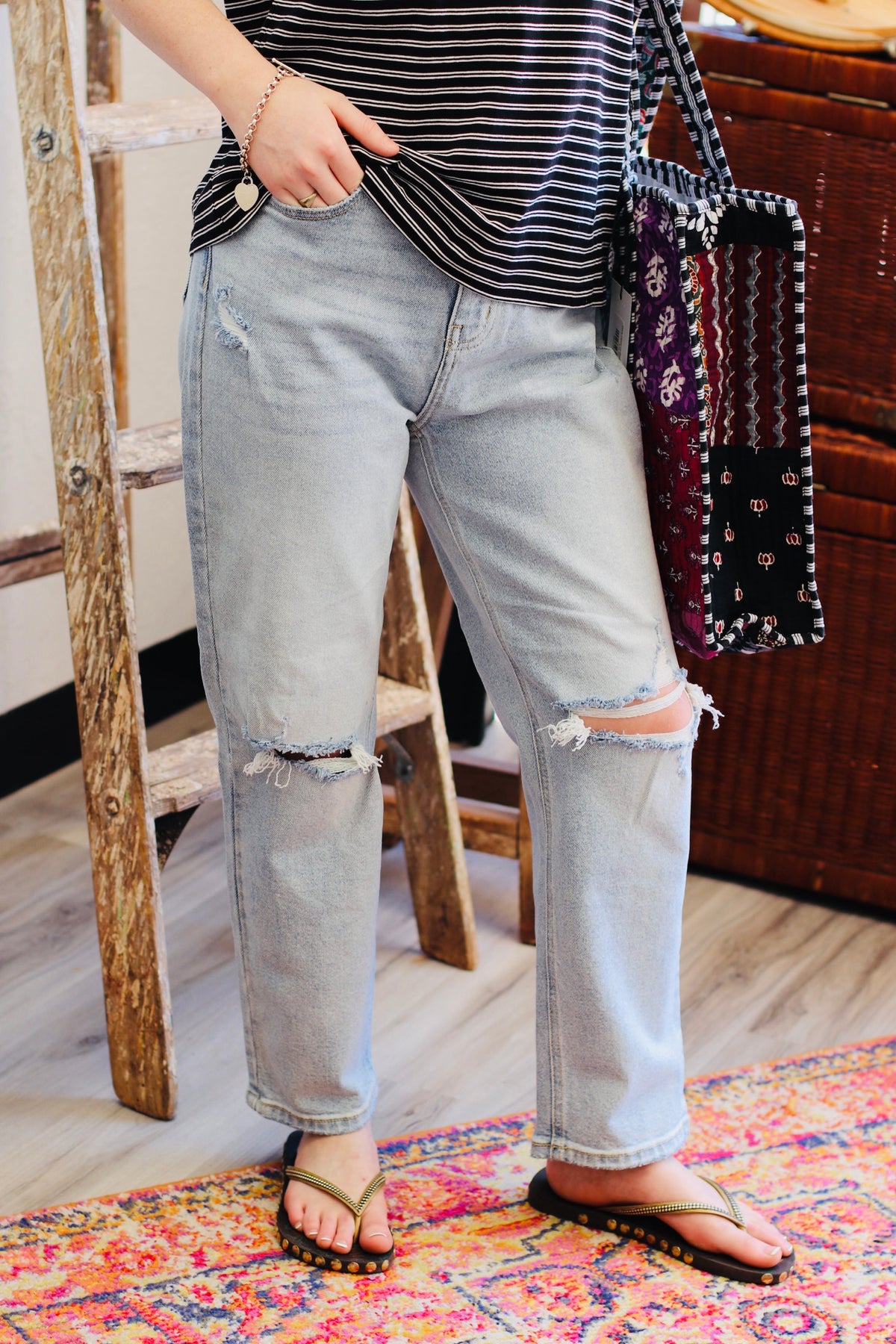 Distressed Light Wash Jeans