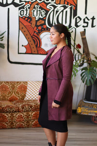 Moody Fall Suede Coat in Cherry Coke