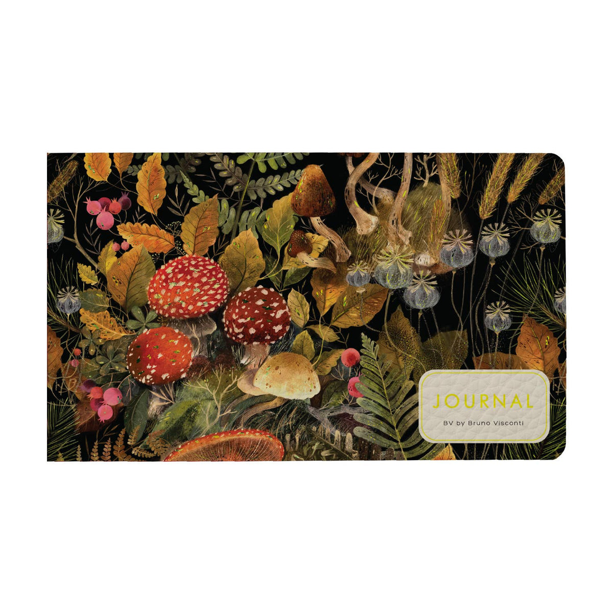 Horizontal Vegan Leather Weekly Planner Forest Mushrooms
