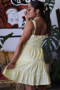 Butter Yellow Sleeveless A-Line Mini Dress