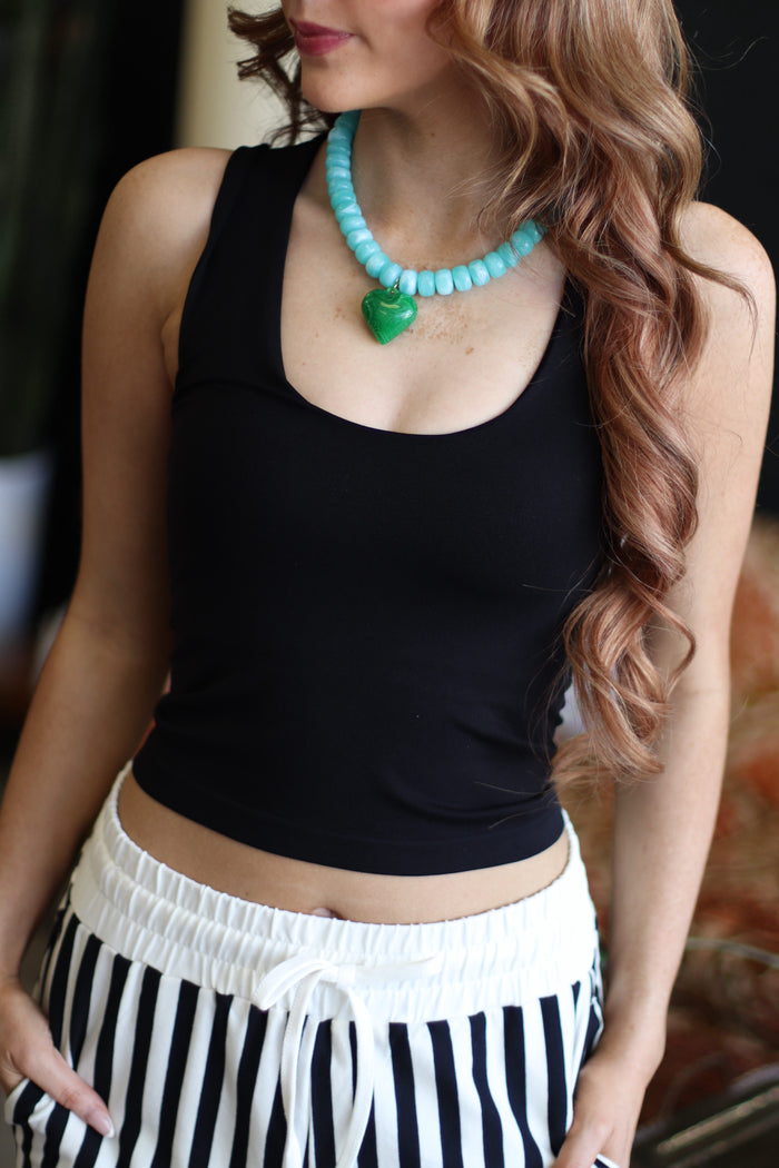 Seamless Crop Tank + Black