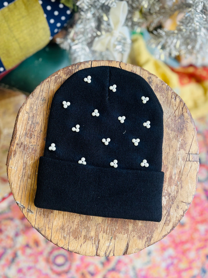 Black Jeweled Beanie + 3 styles