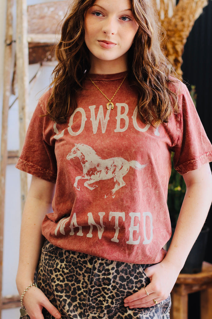Mineral Wash Cowboy Tee + Wine
