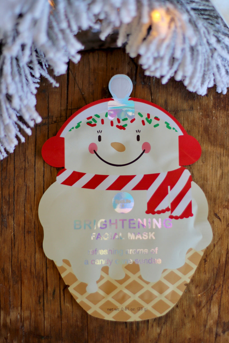 Candy Cane Sundae Christmas Holiday Brightening Facial Mask