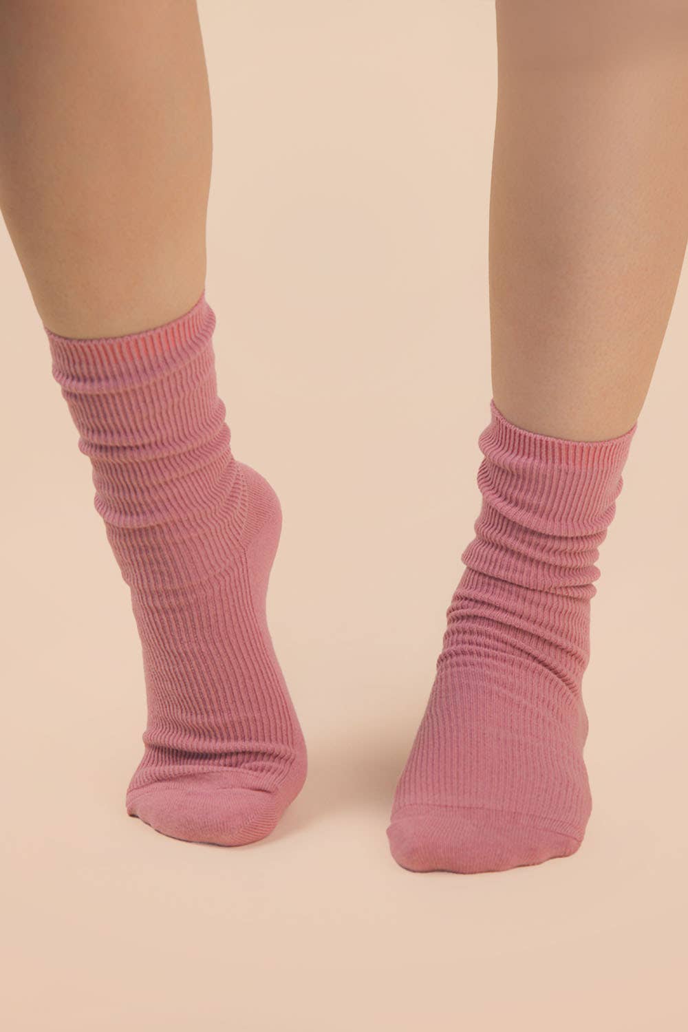 Ribbed mock socks: OLIVE