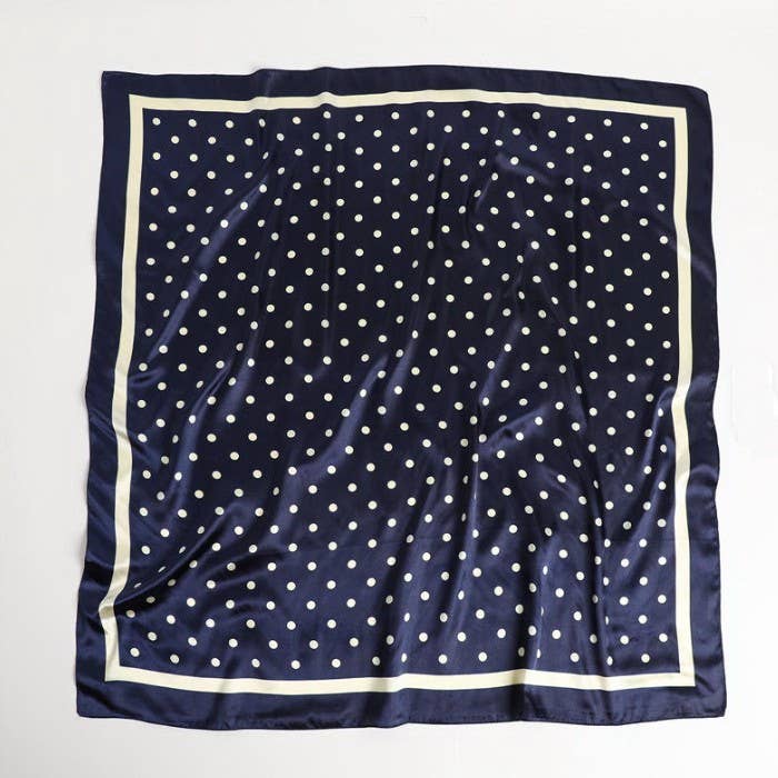 XL Navy Polka Dot Bandana Scarf