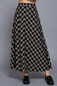 Moonlight Plaid Midi Skirt