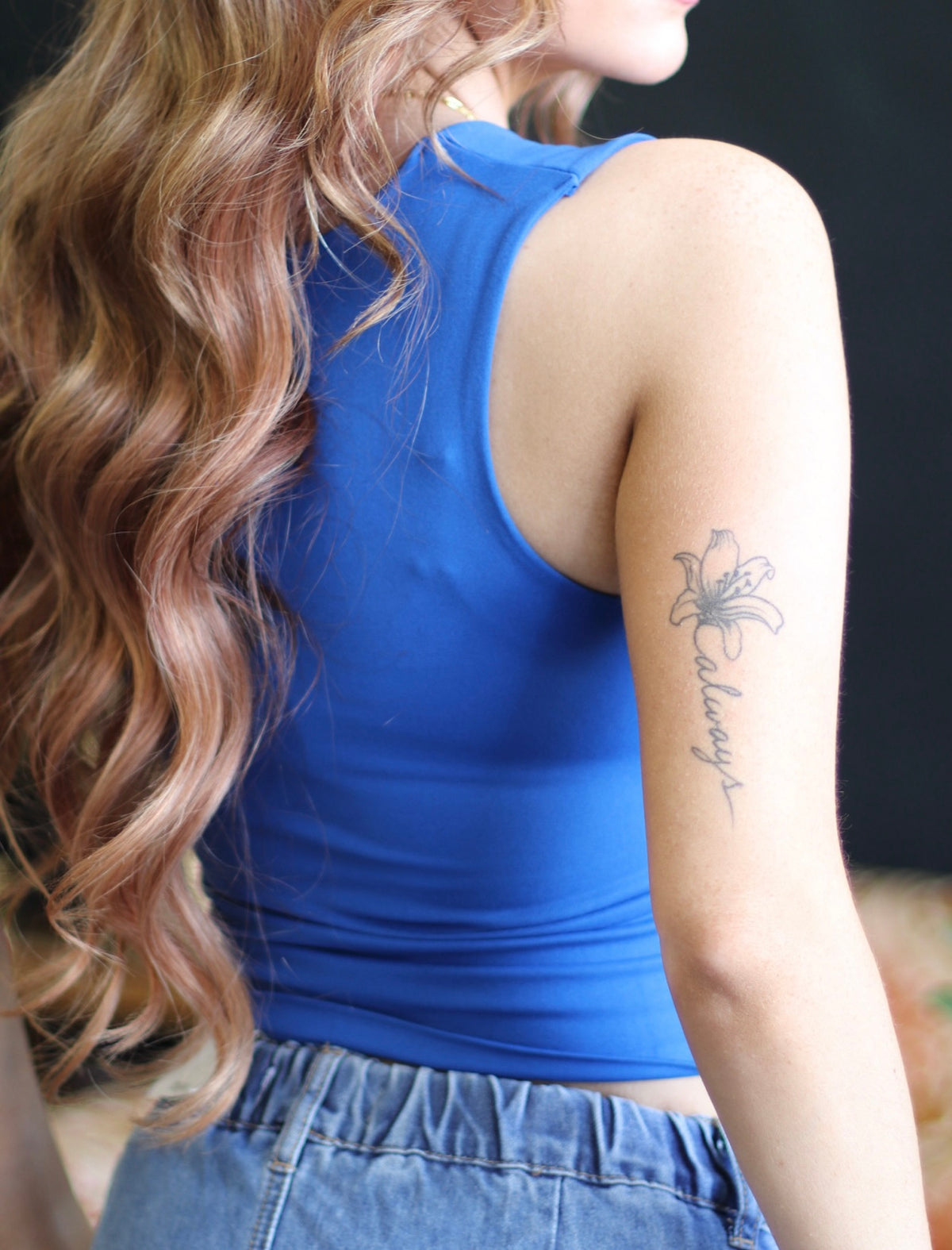 Seamless Crop Tank + Dark Blue