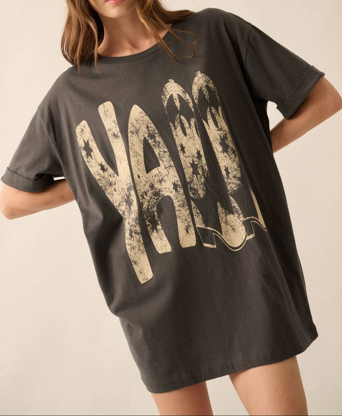 Ya'll Vintage Wash Oversized Western Graphic Tee
