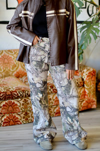 High-Rise Camo Print Wide Leg Jeans