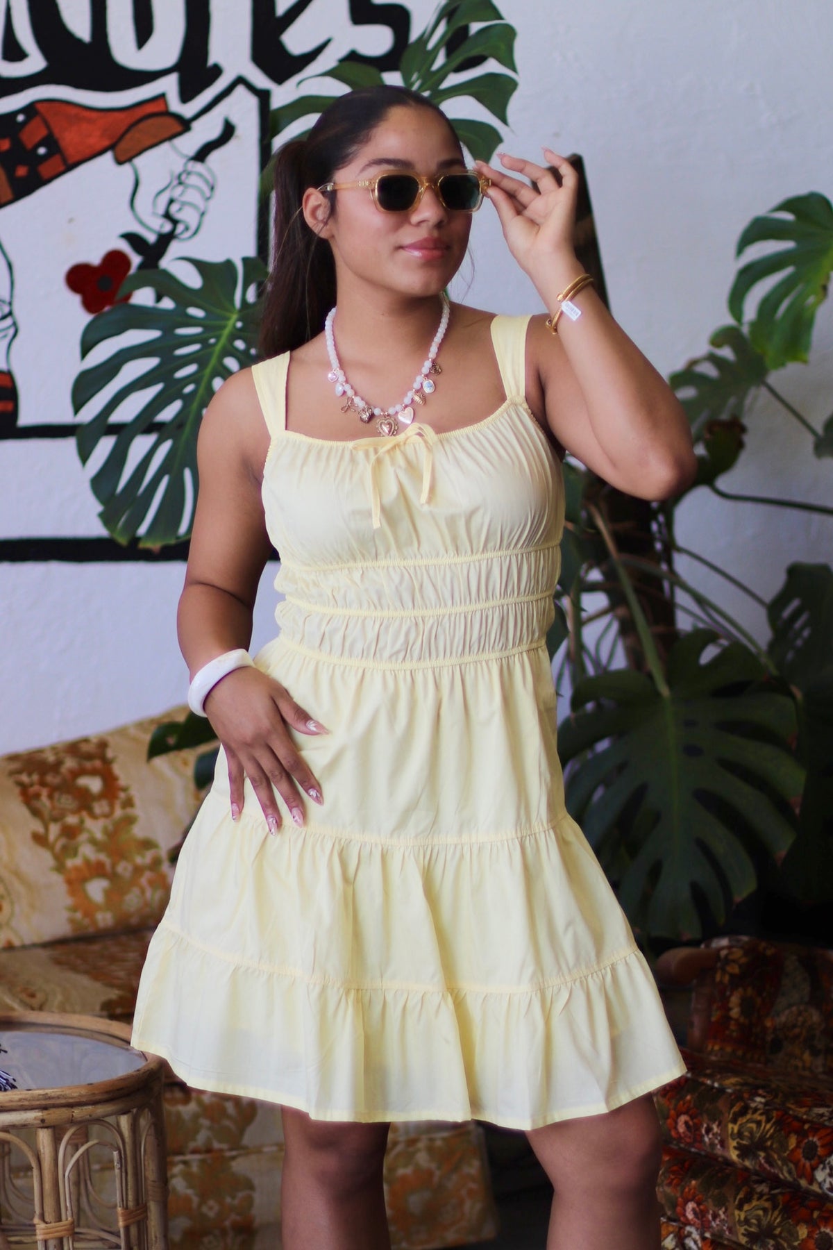 Butter Yellow Sleeveless A-Line Mini Dress