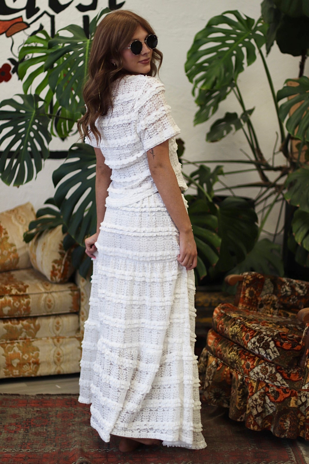 Prairie Grunge White Lace Top