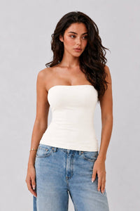 White Full Length Tube Top