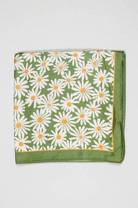 Daisy Bandana Scarf on Green