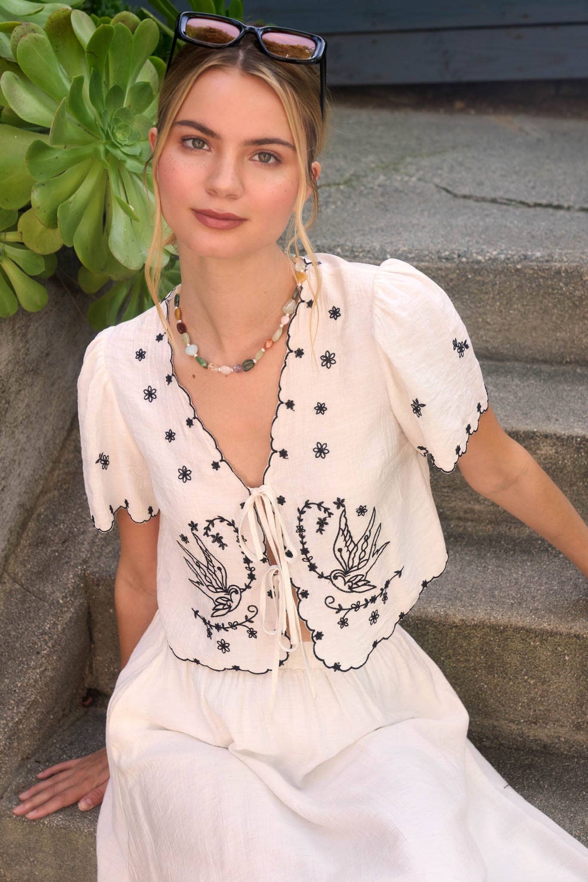 Free As A Bird Scallop Hem Top