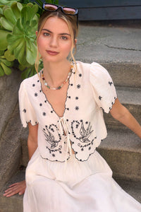 Free As A Bird Scallop Hem Top