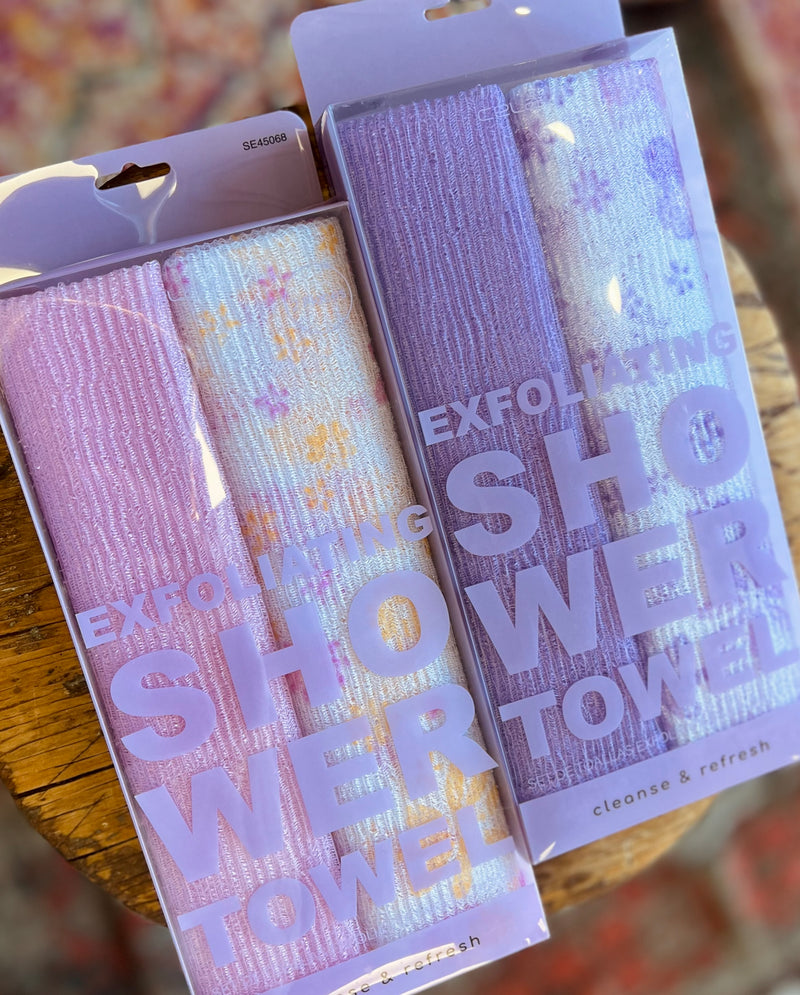 Exfoliating 2pcs Shower Towel Set